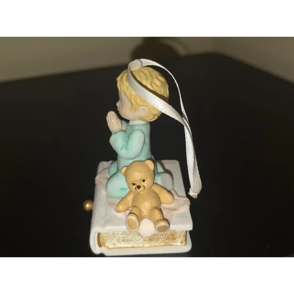 Hallmark Keepsake GODCHILD Praying Child &‎ Teddy 2002 CHRISTMAS Ornament NEW